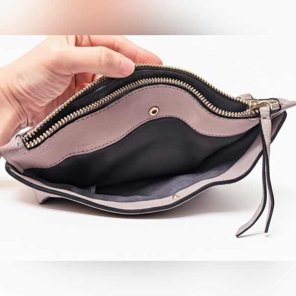 Vtg Real Suede H&M Premium line authentic Limited Ed lavender crossbody Purple - Picture 7 of 13